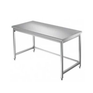 TAVOLO IN ACCIAIO INOX CON CORNICE SU TRE LATI – Acciaio inox AISI 304