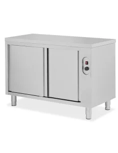 TAVOLO ARMADIATO RISCALDANTE SENZA ALZATINA CON TOP INOX AISI 304 , 140X70X5 CM