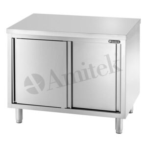 TAVOLO ARMADIATO IN ACCIAIO INOX - Prof. 60 cm