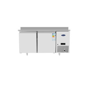 TAVOLO FRIGO REFRIGERATO POSITIVO PASTICCERIA 60X40 2 PORTE CON ALZATINA - TN - Temp. -2°C/+8°C Dim. Cm 151x80x84h