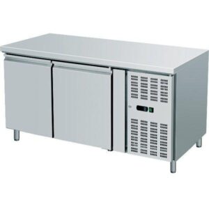 Tavolo Refrigerato Ventilato Snack 2 porte - AKS2104TN - Temp. -2C°/+8C° - Dim. cm 136x60x85
