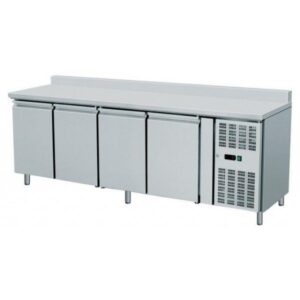 Tavolo Refrigerato Ventilato Snack 4 porte con alzatina - AKS4204TN - Temp. -2C°/+8C° - Dim. cm 223x60x95