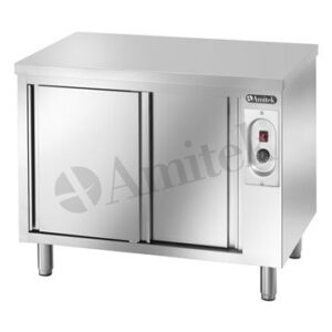 TAVOLO ARMADIATO RISCALDANTE PER STOVIGLIE IN ACCIAIO INOX - Prof. cm 60