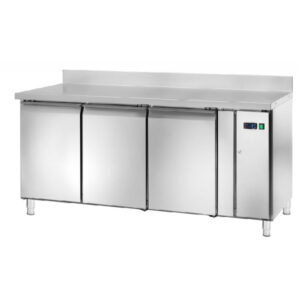 Tavolo Refrigerato Ventilato GN1/1 per unità refrigerante remota 3 porte - AK3202TN SG -  Temp. -2C°/+8C° - Dim. cm 166,5x70x96