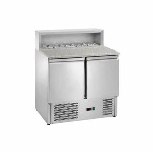 Saladette 2 ante con Portacondimenti 5 x GN1/6 - AK940P - Temp. +2°C/+8°C   Dim. cm L90xP70xh107,5