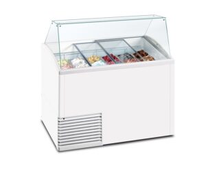 VETRINA ORIZZONTALE GELATERIA 10 GUSTI GELATO STATICA - SLANT 510 ICE - Temp.  -20°C /-15°C   Dim. Cm 134,1 x 72,5 x 123,5h