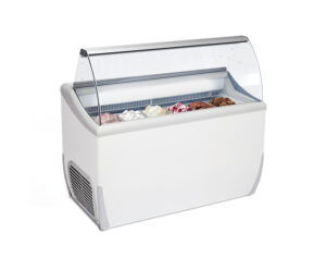 VETRINA ORIZZONTALE GELATERIA 7 GUSTI GELATO STATICA - J 7 EXTRA -Temp. -20°C/ -15°C   Dim. Cm 134,1x72,3x125,3h