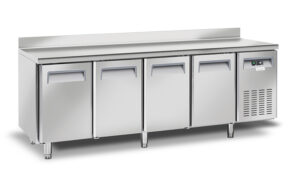 TAVOLO FRIGO CONGELATORE 4 PORTE CON ALZATINA GN1/1 - SOUS-CHEF 4 NX -  P70 BT - Temp.  -18°C/-22°C   Dim cm  225x70x95h