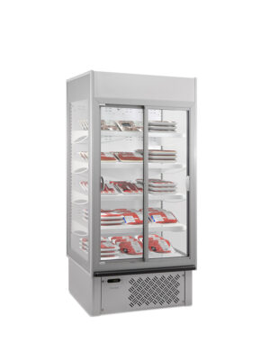 ESPOSITORE MURALE CON PORTE SCORREVOLI - SUPERSUNNY 10 GLASS SD G - Temp. +0°C +10°C - Dim. cm L98,5xP73,7xH198,7