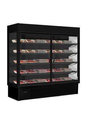 ESPOSITORE MURALE CON PORTE BATTENTI - SUPERSUNNY 19 GLASS HD B - Temp. +0°C +10°C - Dim. cm L188,5xP73,7xH198,7
