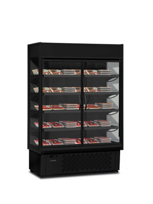 ESPOSITORE MURALE CON PORTE BATTENTI - SUPERSUNNY 14 GLASS HD B - Temp. +0°C+10°C - Dim. cm L133,5xP73,7xH198,7