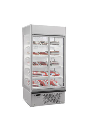ESPOSITORE MURALE CON PORTE BATTENTI - SUPERSUNNY 10 GLASS HD G - Temp. +0°C +10°C - Dim. cm. L98,5xP73,7xH198,7