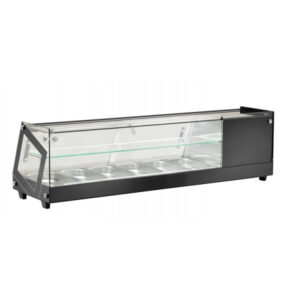 ESPOSITORE DA BANCO REFRIGERATO POSITIVO STATICO PER TAPAS - Mod. AK613VTB  - Temp. 0°C/+12°C Dim. cm L148,5xP39,5x37,5h