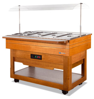 Espositore refrigerato +30°/+90 °C in legno BREAKFAST Calda