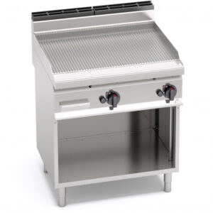 FRY TOP A GAS RIGATO SU VANO - Dim. 80x71,4x90h - 13,8 Kw