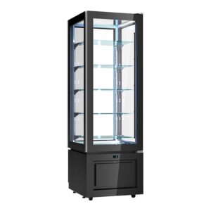 VETRINA VERTICALE PASTICCERIA VENTILATA POSITIVA 4 LATI VETRO – Temp. +2°C/+10°C Dim. 60×64,5×184h cm
