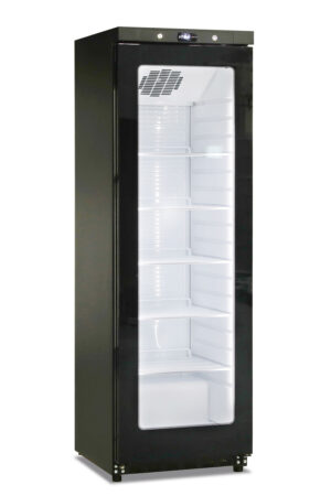 ARMADIO FRIGO POSITIVO STATICO IN ABS PORTA IN VETRO Mod. GN 400 G TN BLK  – 400 LITRI – Temp. +2°C/+10°C – Dim. cm L60xP62,5xh186