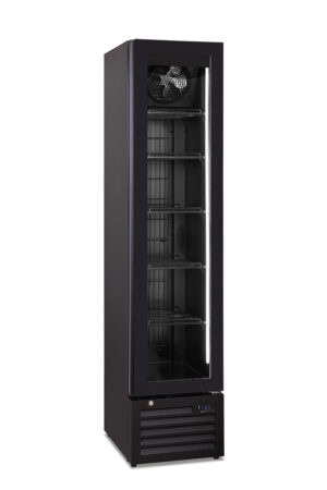 VETRINA VERTICALE SLIM FREEZER CONGELATORE NEGATIVA VENTILATA  – THIN FREEZER BLACK  – BT 165 Lt – Temp. -17°C/-22°C – Dim. cm L42xP60xh188
