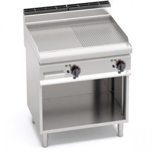 FRY TOP ELETTRICO MISTO SU VANO - SERIE 70 - Dim. 80x71,4x90h - 9.6 Kw