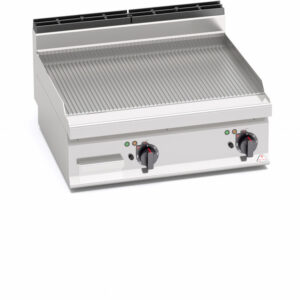 FRY TOP ELETTRICO RIGATO DA BANCO - SERIE 70 - Dim. 80x71,4x29h - 9,6 Kw