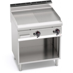 FRY TOP A GAS MISTO SU VANO -SERIE 70 - Dim. 80x71,4x90h - 13,8 Kw