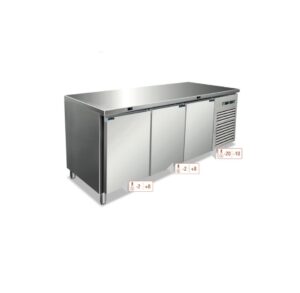 TAVOLO REFRIGERATO 3 PORTE COMBINATO ( 2 PORTE FRIGO + 1 PORTA FREEZER ) – CXF 3100 BTN – Temp. -20°C/-10°C e  -2°C/+8°C Dim. Cm 179,5x70x86h