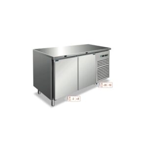 TAVOLO REFRIGERATO 2 PORTE COMBINATO ( 1 PORTA FRIGO  + 1 PORTA FREEZER )  – CXF 2100 BTN – Temp. -22°C/-18°C e  -2°C/+8°C  Dim. Cm 136x70x86h