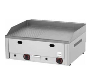 Fry Top a Gas Mec - Mod. PG 600 GLR - Piatto Doppio Rigato - Piano Cottura cm 65x48- 8Kw