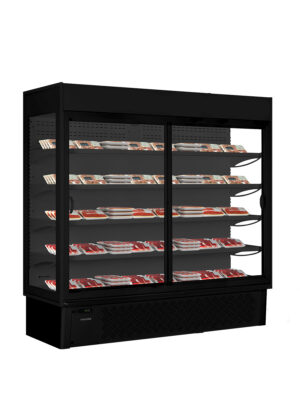 ESPOSITORE MURALE CON PORTE SCORREVOLI - SUPERSUNNY 19 GLASS SD B -  Temp. +0°C +10°C -  Dim. cm L188,5xP73,7xH198,7