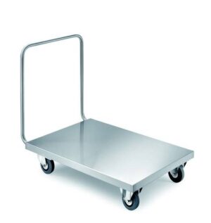 CARRELLO ACCIAIO INOX PER TRASPORTI PESANTI Cm 100x60x90h Portata 400 kg