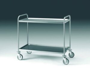 CARRELLO ACCIAIO INOX 2 RIPIANI  Cm 100x50x96h  Portata  120 kg