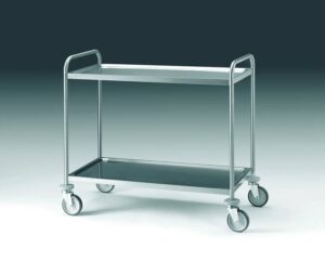 CARRELLO ACCIAIO INOX 2 RIPIANI Cm 80x50x96h Portata 120 kg