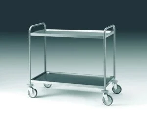CARRELLO ACCIAIO INOX 2 RIPIANI Cm 80x50x96h Portata 120 kg
