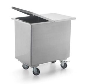 CARRELLO ACCIAIO INOX CONTENITORE CHIUSO  Cm 75x47x4h
