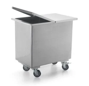 CARRELLO ACCIAIO INOX CONTENITORE CHIUSO  Cm 75x47x4h