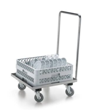 CARRELLO ACCIAIO INOX PER CESTI LAVASTOVIGLIE Cm 59x69x92h