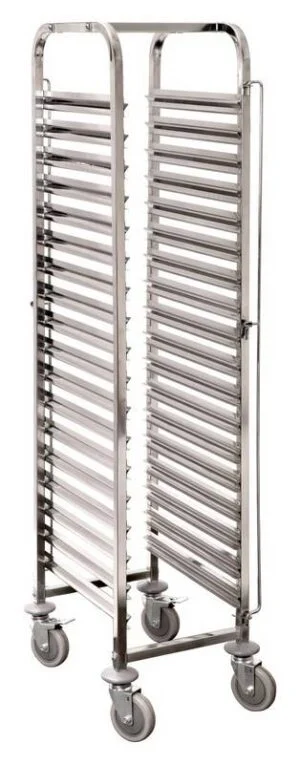 Carrello inox per 18 teglie cm 60x40x170h