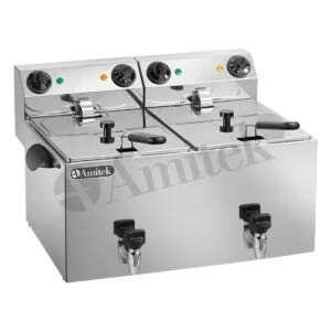 FRIGGITRICE ELETTRICA – MOD. FE88R – Capacità olio 6+6L – Dim. cm 62x43x35,5h