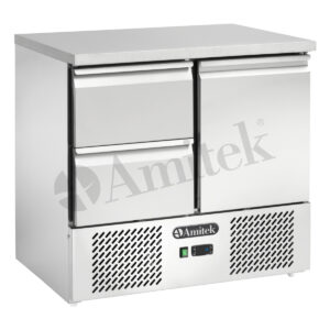 Saladette refrigerata ventilata 1 anta + 2 cassetti – AK921V-2D – Temp. +2°C/+8°C Dim. cm L90xP70xh87,5