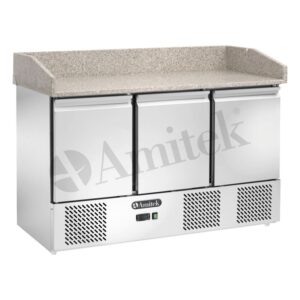 Saladette refrigerata ventilata 3 ante + 3 x GN1/1 – AK923PZV – Temp. +2°C/+8°C Dim. cm L140xP70xh102