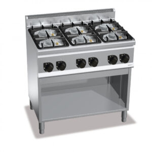 CUCINA A GAS 6 FUOCHI SU VANO - SERIE 60 - Dim. 90x60x90h - BERTO'S G6F6MPW
