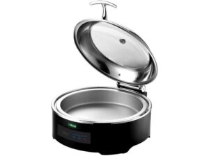 Scaldavivande Chafing Dish tondo TCE20101B con coperchio in vetro - Ø38 cm
