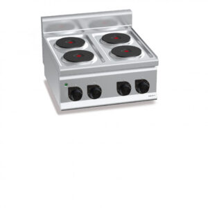 CUCINA CUCINA ELETTRICA 4 PIASTRE TONDE TOP - SERIE 60 - Dim. 60x60x29h - BERTO'S E6P4B