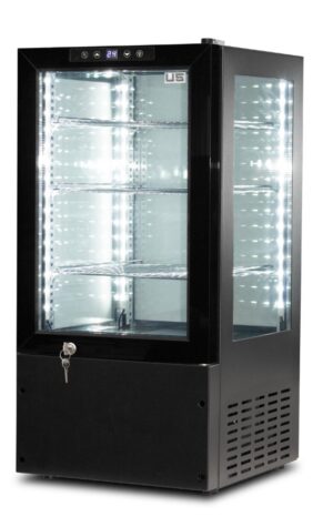 Vetrina Frigo da banco Positiva Ventilata 3 LATI VETRO – PURE VISION – TN 65 LITRI – Temp. +2 °C/+8 °C – Dim. cm L39xP41xh82,5