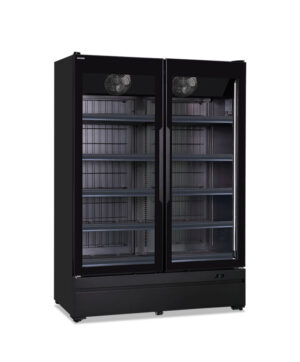 ARMADIO MURALE CONGELATORE NEGATIVO VETILATO CON 2 PORTE IN VETRO NOFROST – ROMA 137 BT BLK – Temp. -22 °C /-18 °C – Dim. cm. L137xP74,5xh196,7