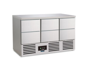 SALADETTE REFRIGERATA POSITIVA STATICA 6 CASSETTI – SF 906 CST – Temp. +2°C/+8°C – Dim. cm. L136,8xP70xh87