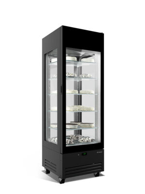 VETRINA VERTICALE PER GELATERIA E PASTICCERIA DOPPIA TEMPERATURA VENTILATA 4 LATI VETRO – VENERE 4-VIEW B – Temp. -25°C/+5°C Dim. Cm 67×69,5x205h