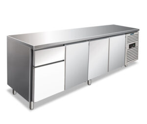 TAVOLO FRIGO REFRIGERATO POSITIVO 3 PORTE + 2 CASSETTI (1 x 1/3 + 1X 2/3) – CXF 4120 TN -2°C/+8 °C | 223x70x86h