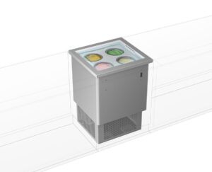 Banco a Pozzetto statico da incasso con riserva - DOLCE VITA IN VISTA - conservatore a carapine per Gelato e Granite