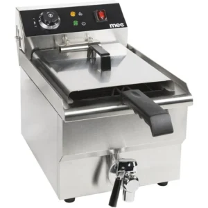 Friggitrice Elettrica Professionale 10 Litri con Rubinetto di Scarico – 3 kW – MEC ELFRY10N